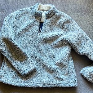 Blue/Gray fuzzy quarter zip